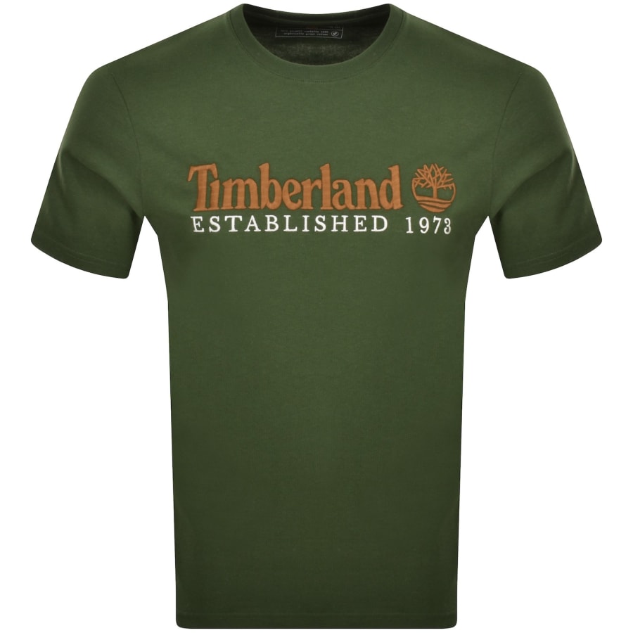 ★Timberland★ Stack Logo Colored 半袖 ロゴ Tシャツ green Timberland Logo T Shirt Green | Mainline Menswear United States